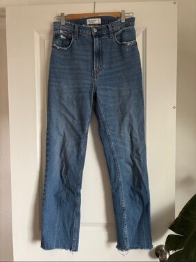 High-Rise Straight Leg Women's Jeans - Medium Blue